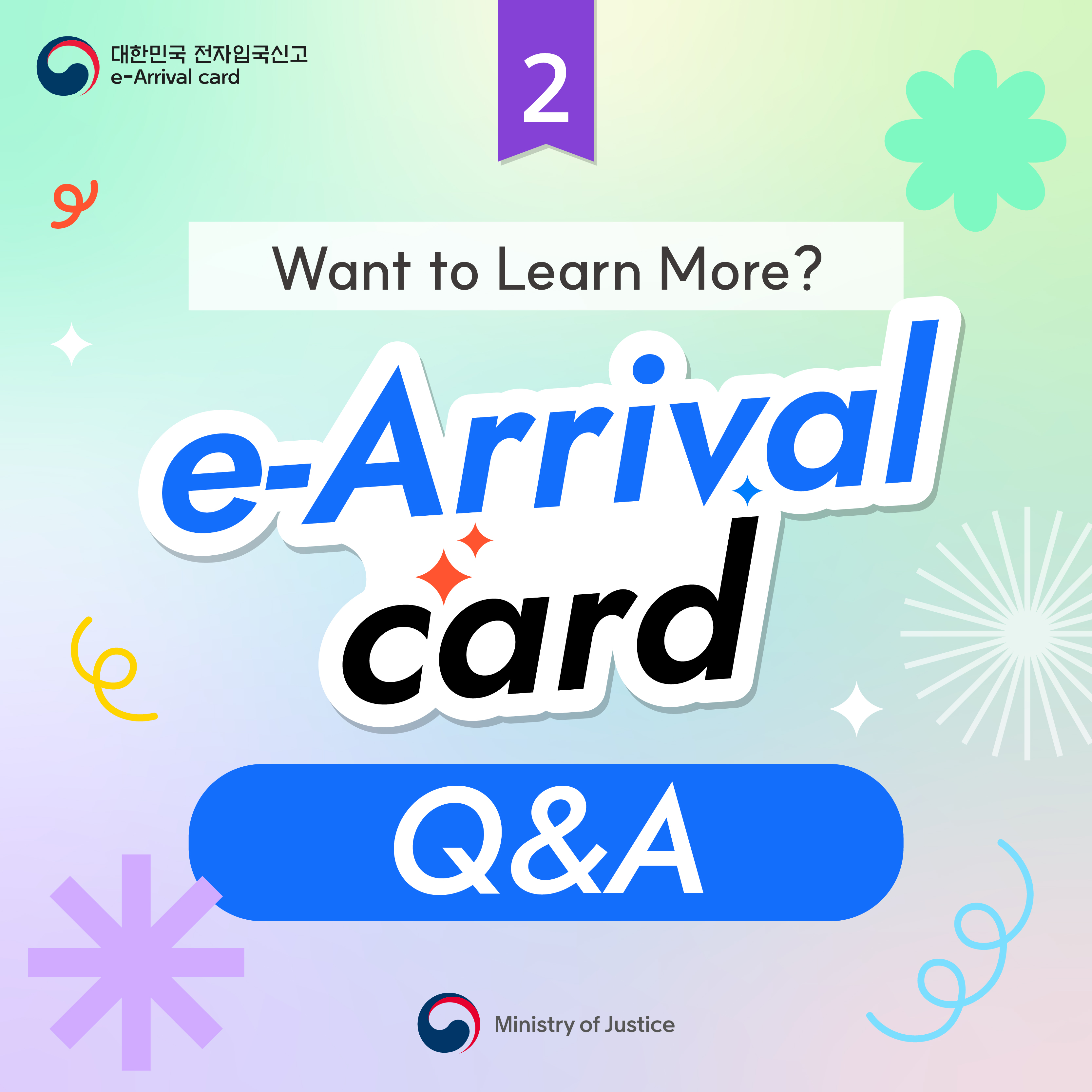 Page 1. Want to Learn More? e-Arrival card Q&A 2.